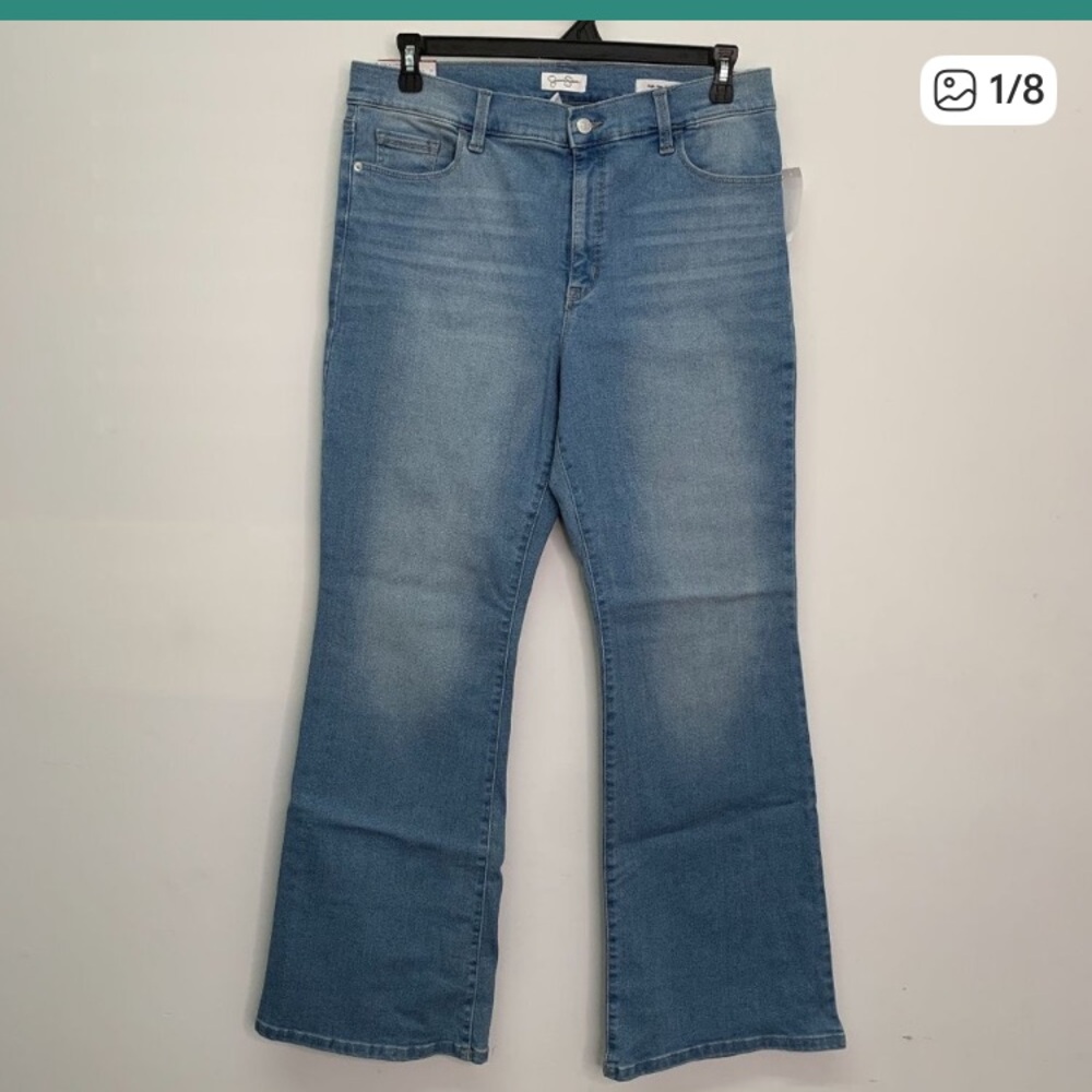 Jessica Simpson Womens Jeans 14 Flare Jeans High-Rise Light Wash Blue Size 14